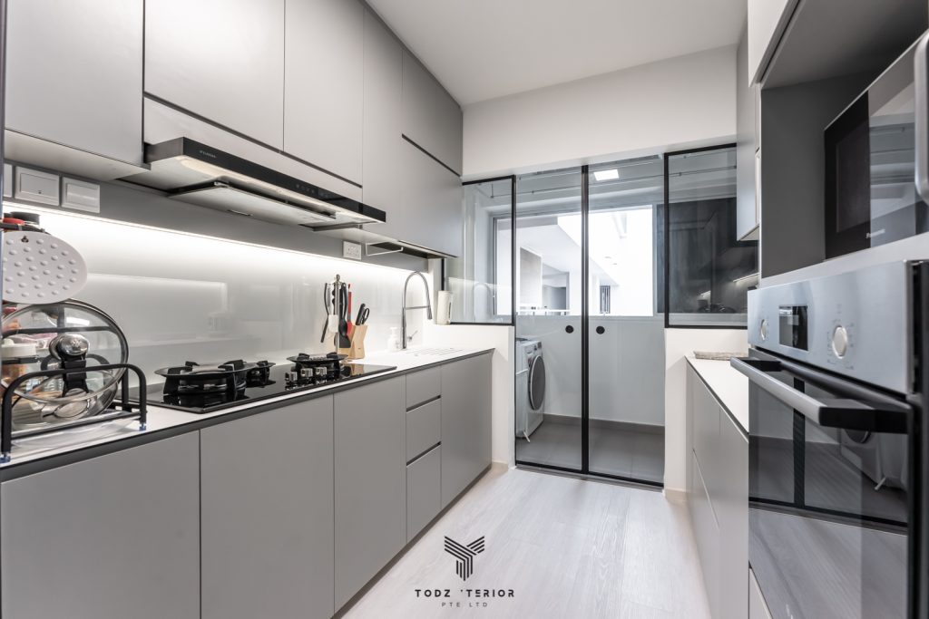 4 room bto open kitchen design