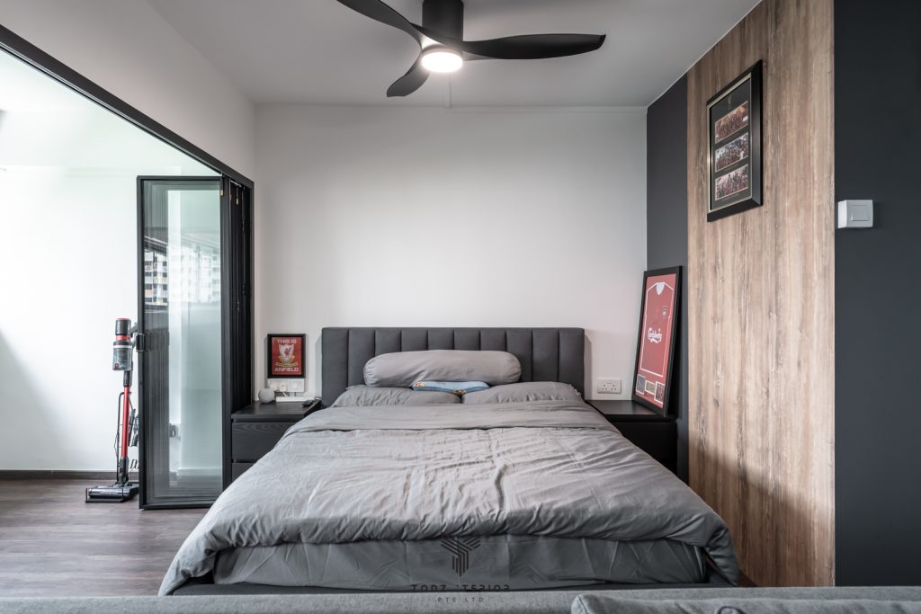 Grey room with on sale led lights