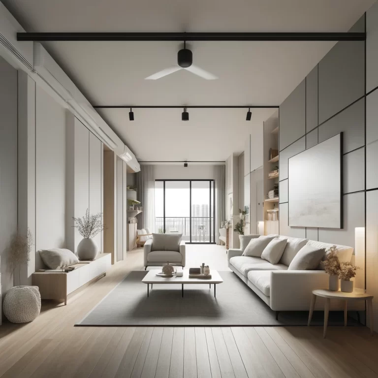 minimalist interior design in a 3-room HDB resale flat