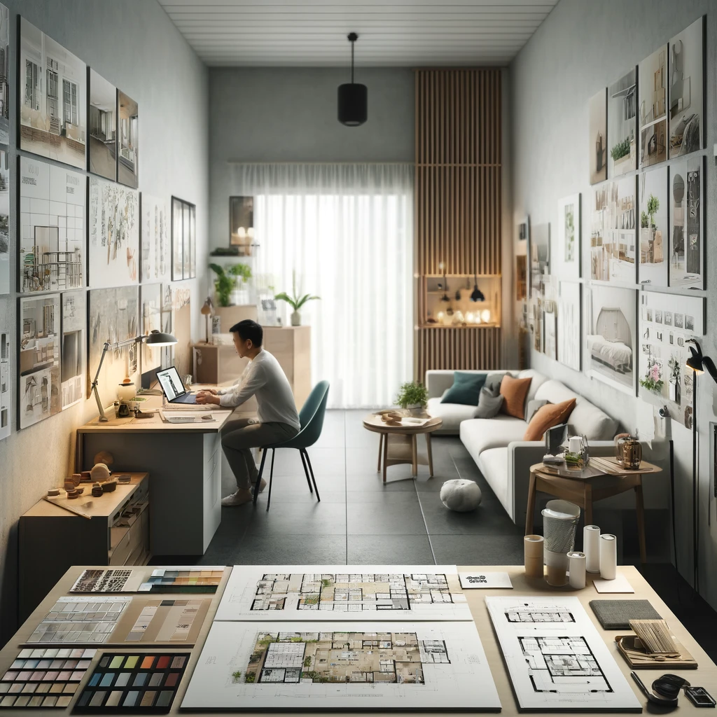 HDB flat during the planning phase of designing a minimalist space