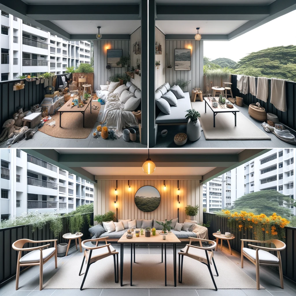 HDB Maisonette balconies through minimalist makeovers